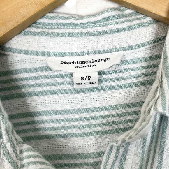 Beach Lunch Lounge Striped Long Sleeve Button Down Shirt - Picture 7 of 7